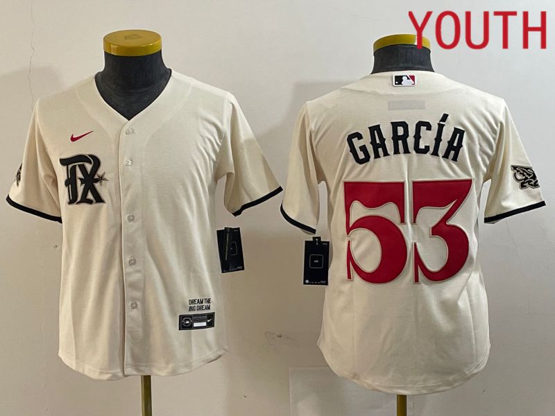 Youth Texas Rangers #53 Garcia Cream City Edition 2024 Nike Game MLB Jersey style 1->women mlb jersey->Women Jersey